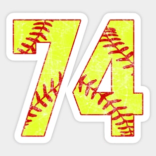 Fastpitch Softball Number 74 #74 Softball Shirt Jersey Uniform Favorite Player Biggest Fan Sticker